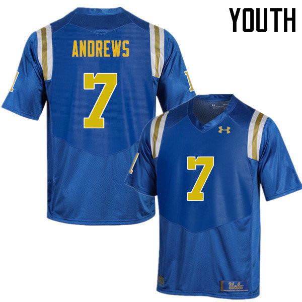 Youth #7 Darren Andrews UCLA Bruins Under Armour College Football Jerseys Sale-Blue